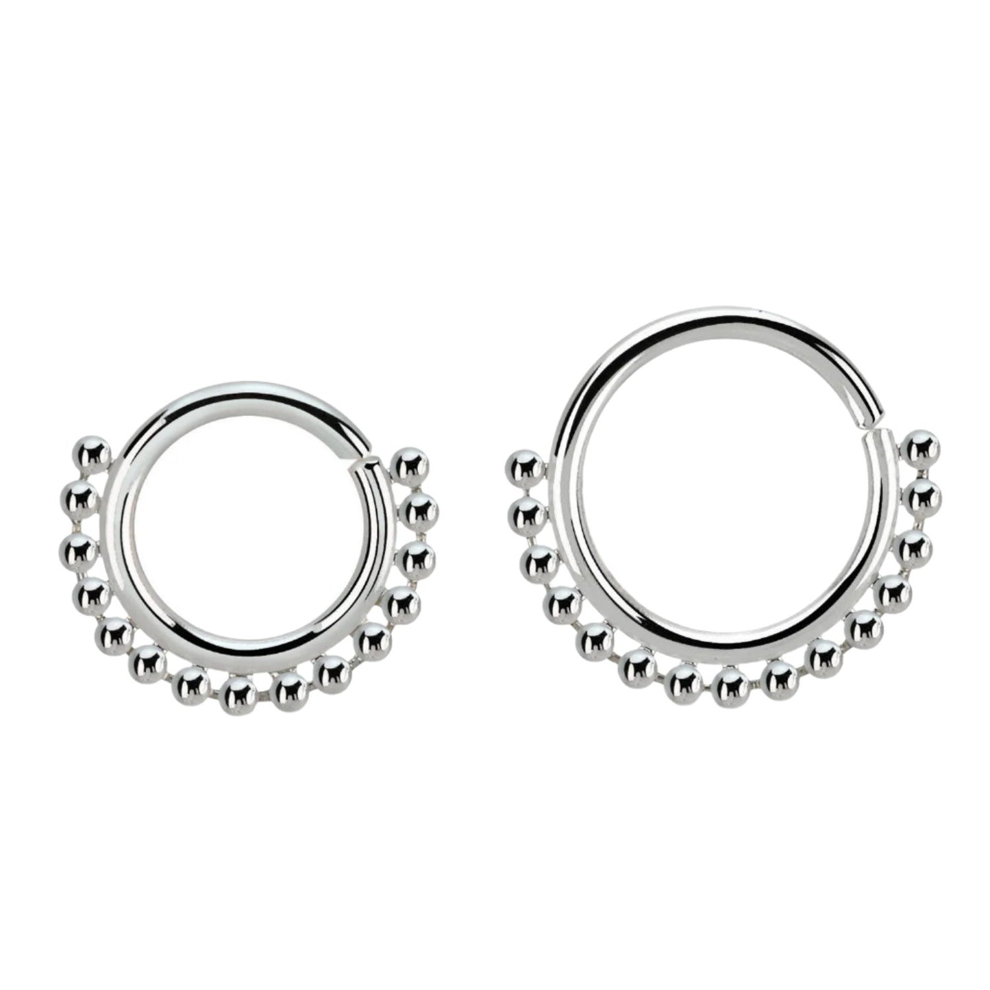 Continuous ring with small beads ( sterling silver )