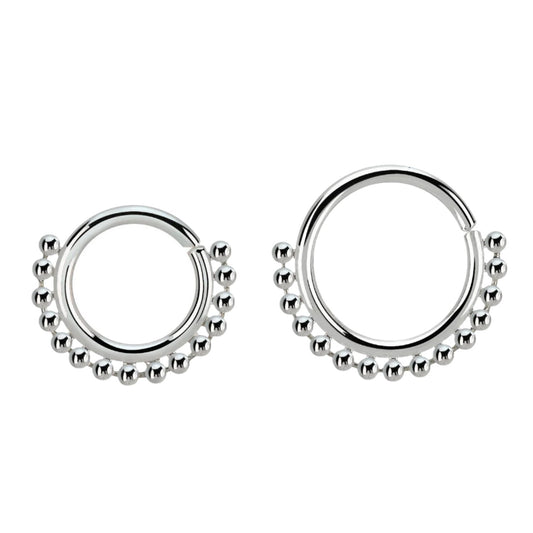 Continuous ring with small beads ( sterling silver )