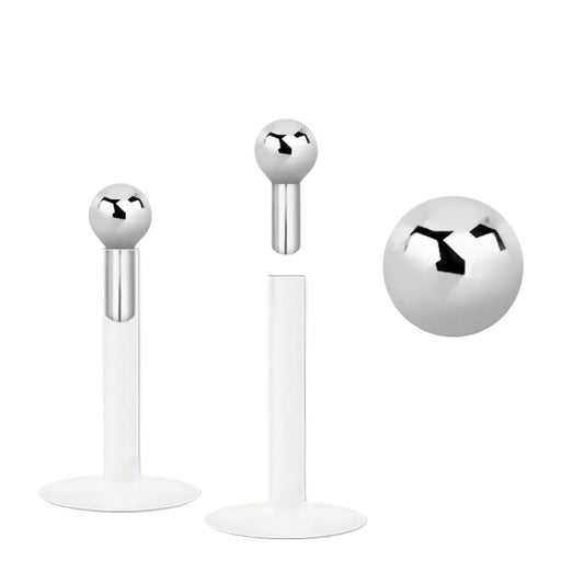 Labret with 2 mm sterling silver ball ( bioflex )