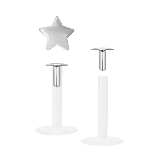 Labret with 2 mm sterling silver star top ( bioflex )
