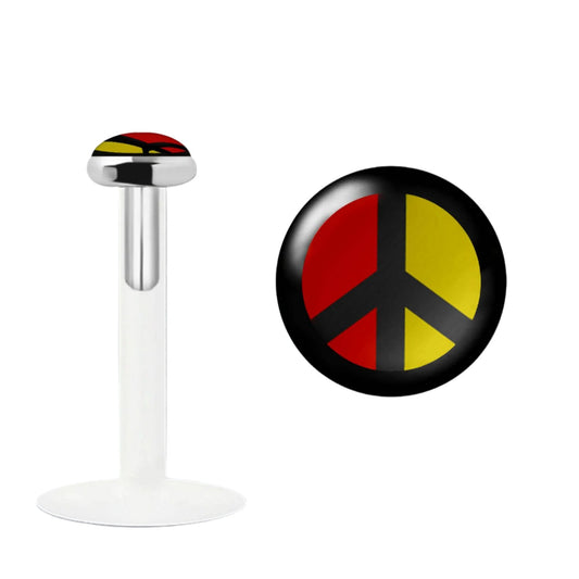 Labret with 3 mm sterling silver peace flat top ( bioflex )