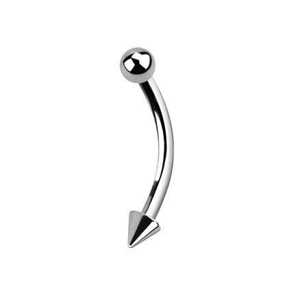 Banana barbell with cone and ball ( 316L surgical steel )