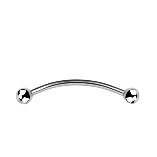 Banana barbell with 3mm balls ( 316L surgical steel ) Silver