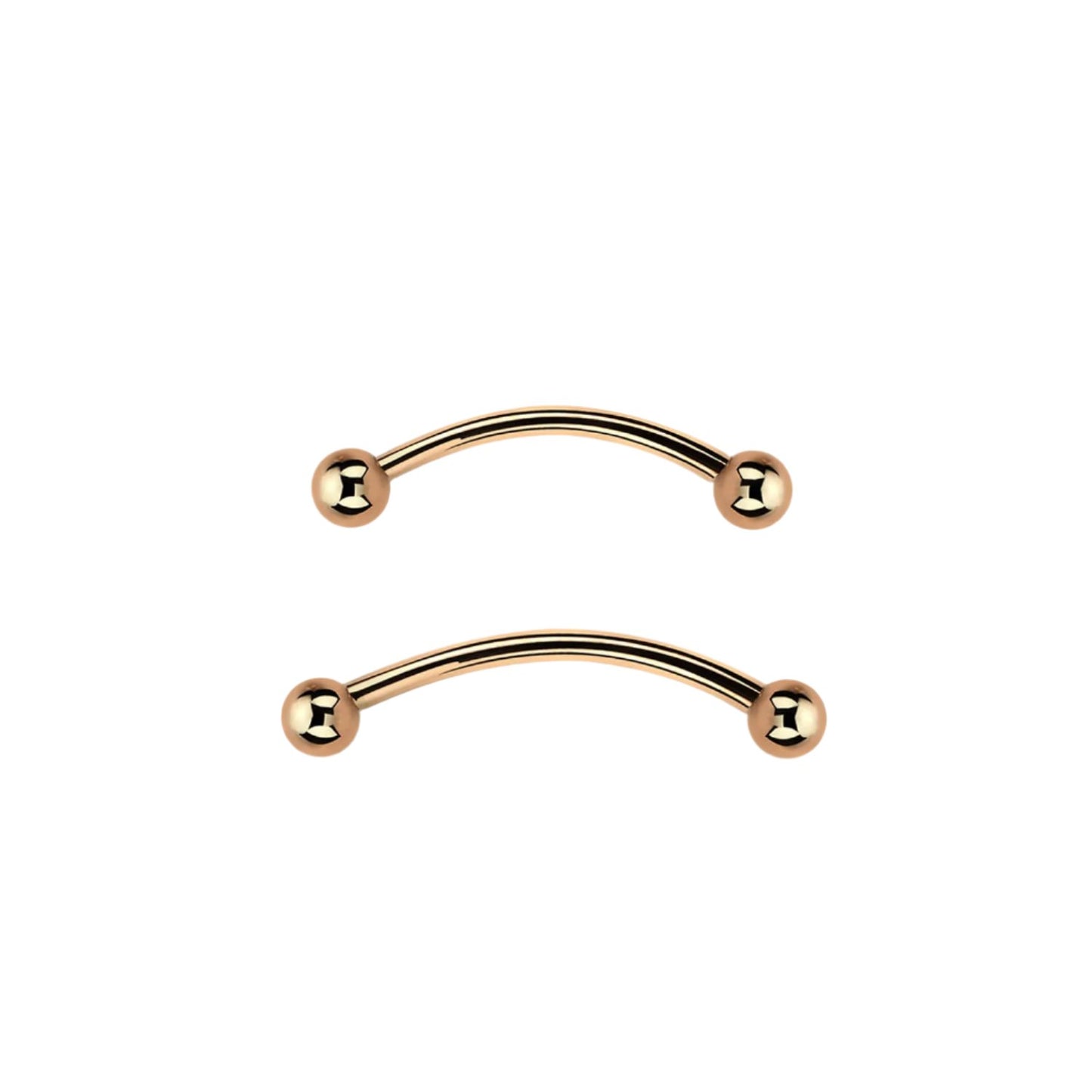Banana barbell with 3mm balls ( 316L surgical steel ) Rose gold