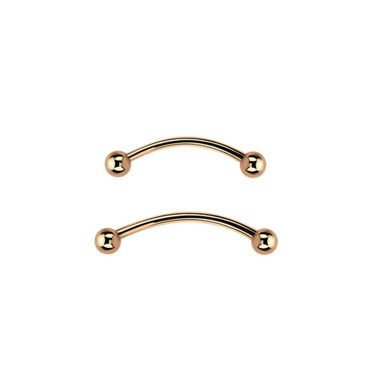 Banana barbell with 3mm balls ( 316L surgical steel ) Rose gold