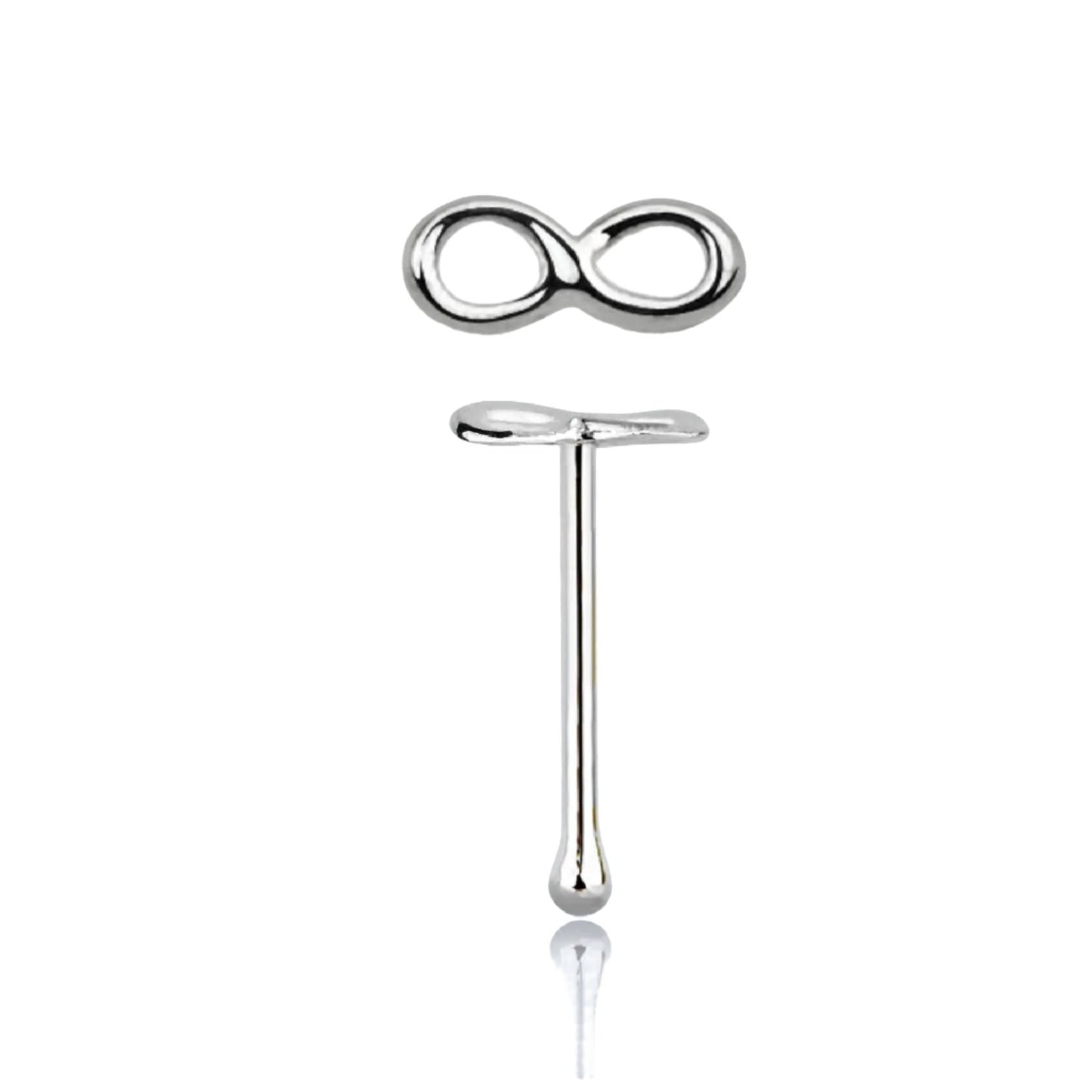 Straight nose stud with infinite top ( sterling silver )