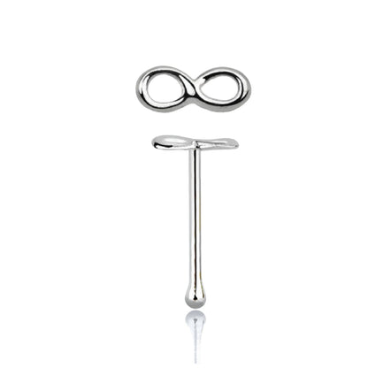 Straight nose stud with infinite top ( sterling silver )
