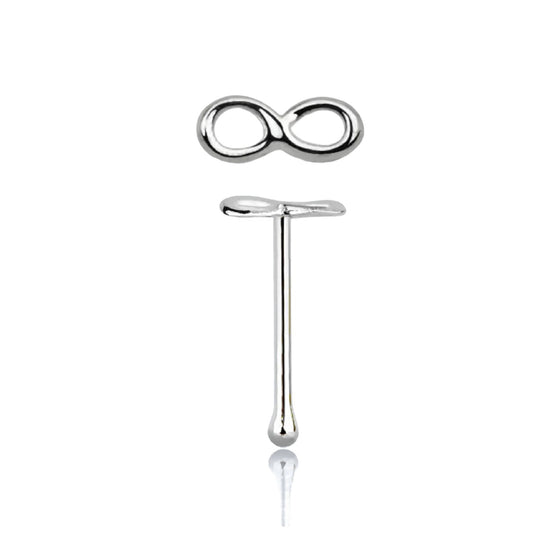 Straight nose stud with infinite top ( sterling silver )