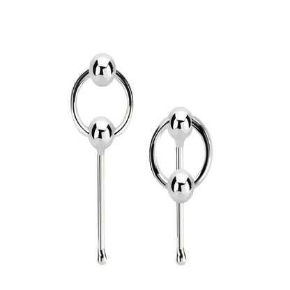 Straight nose stud with 2mm ball on slave hoop ( sterling silver )
