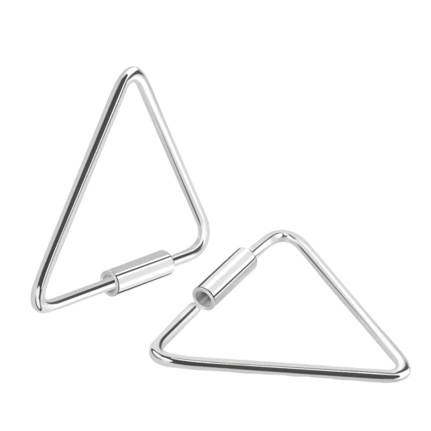 Continuous Piercing ring triangle bar closure ( sterling silver )