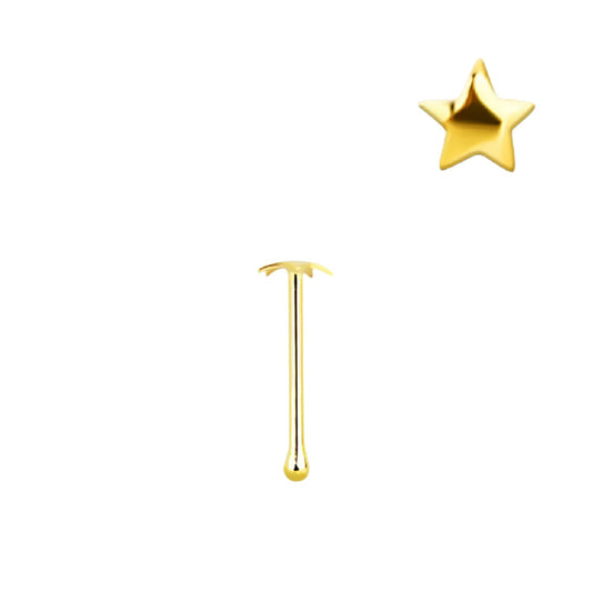 Straight nose stud with a 2 mm star shaped top ( gold )