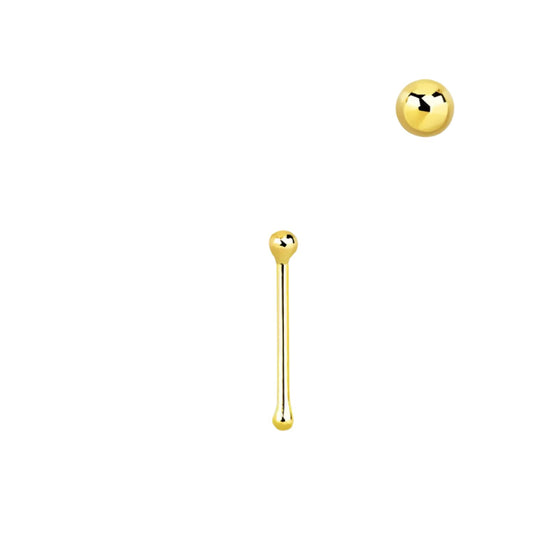 Straight nose stud with 1.5 mm ball top ( gold )
