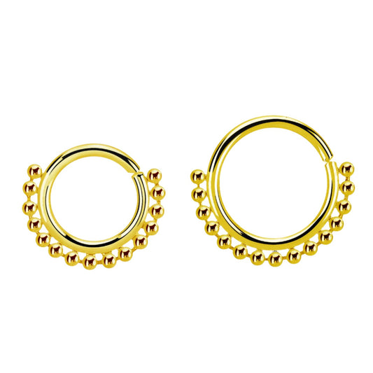 Continuous ring with small beads ( sterling silver )