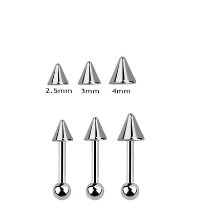 Barbell with 3mm lower ball and 2.5mm to 5mm upper cone ( surgical steel )