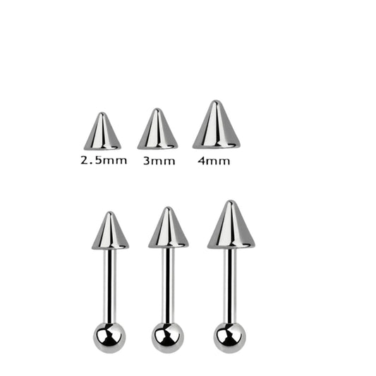 Barbell with 3mm lower ball and 2.5mm to 5mm upper cone ( surgical steel )