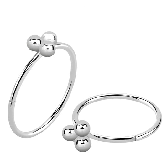 Continuous ring with triple 1.5mm beads ( sterling silver )