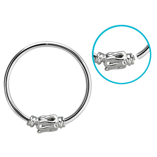 Continuous ring with wire design ( sterling silver )