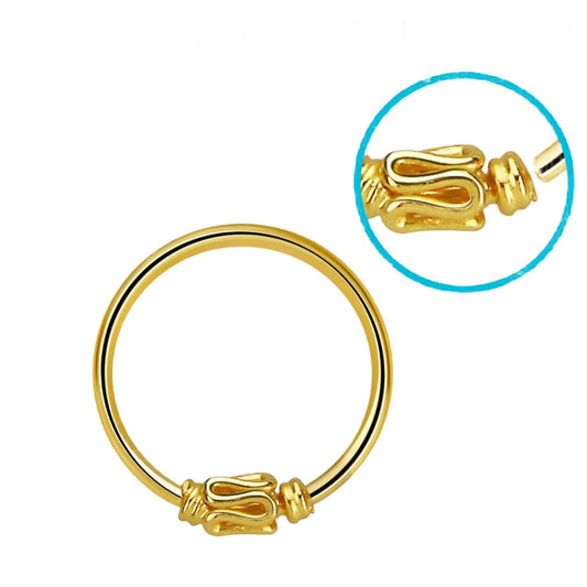 Continuous ring with wire design ( sterling silver / gold )