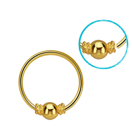 Continuous ring with wire design and a 3mm center ball ( sterling silver / gold )