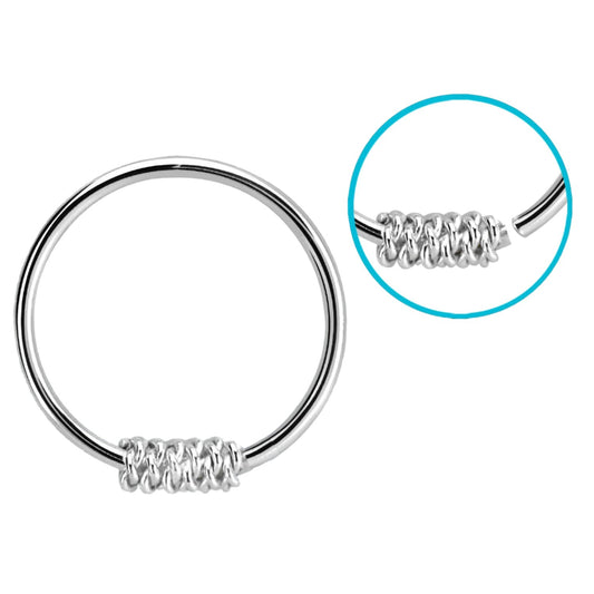 Continuous ring with twisted wire design ( sterling silver )