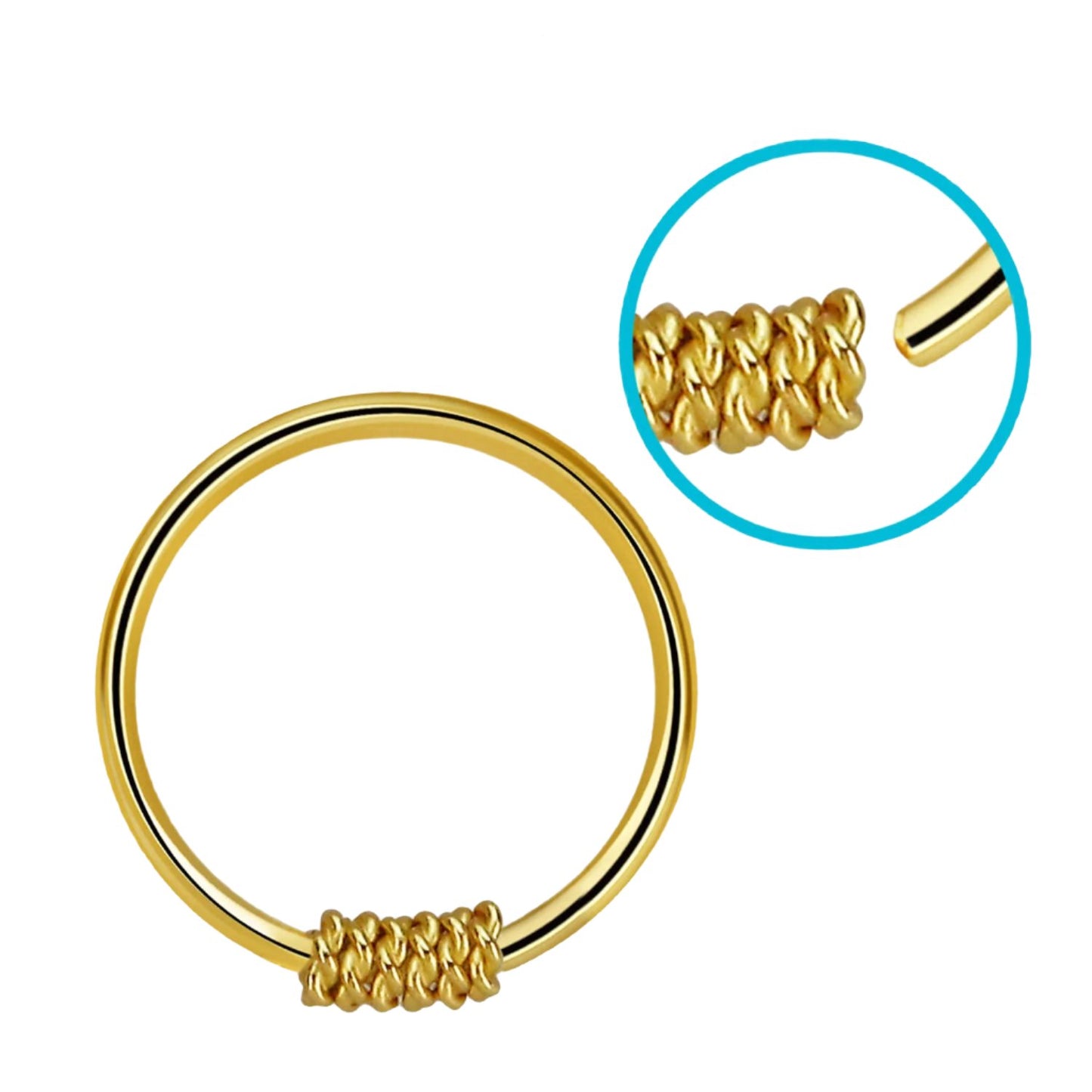Continuous ring with twisted wire design ( sterling silver / gold )