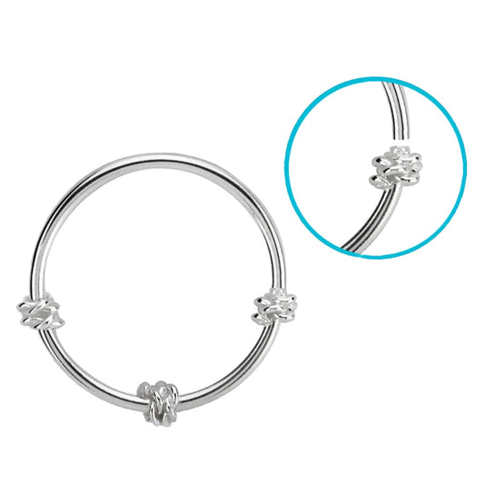 Continuous ring with 3 twisted wire design ( sterling silver )