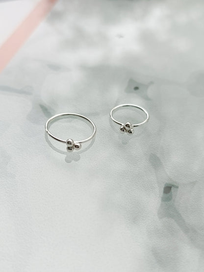 Continuous ring with triple 1.5mm beads ( sterling silver )