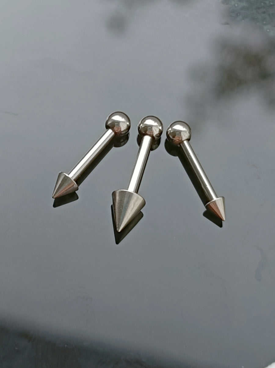 Barbell with 3mm lower ball and 2.5mm to 5mm upper cone ( surgical steel )
