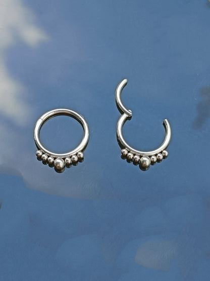 Piercing clicker hinged segment multi beads ( surgical steel  )