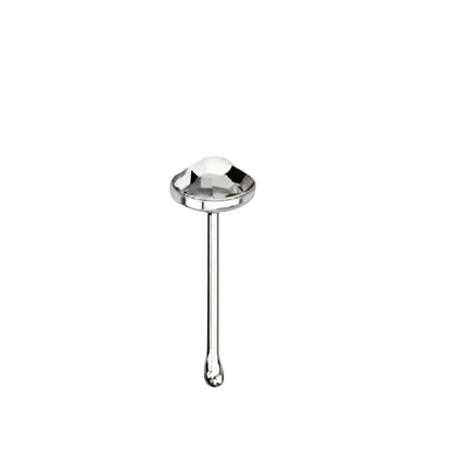 Straight nose stud with 3mm clear crystal top ( sterling silver )