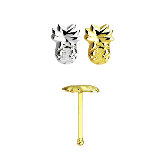 Straight nose stud with pineapple shaped top ( sterling silver )