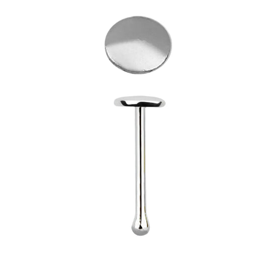 Straight nose stud with 2mm flat round top ( sterling silver )