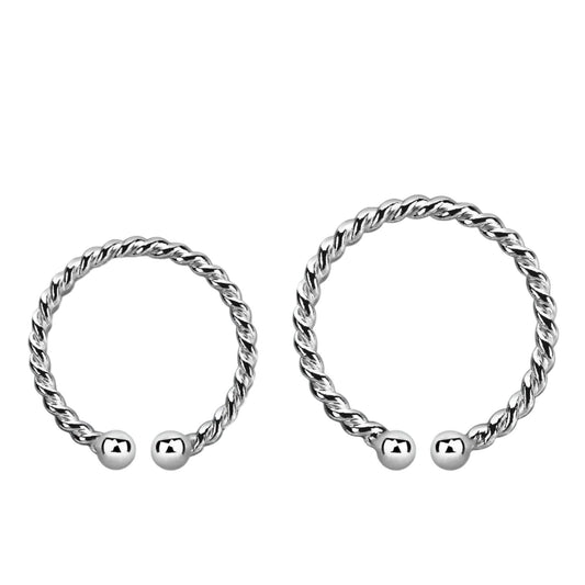Fake Piercing Ring twist ( sterling silver )