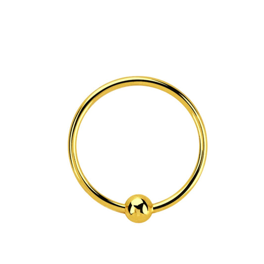 Continuous ring Ball fixed closure ( sterling silver )