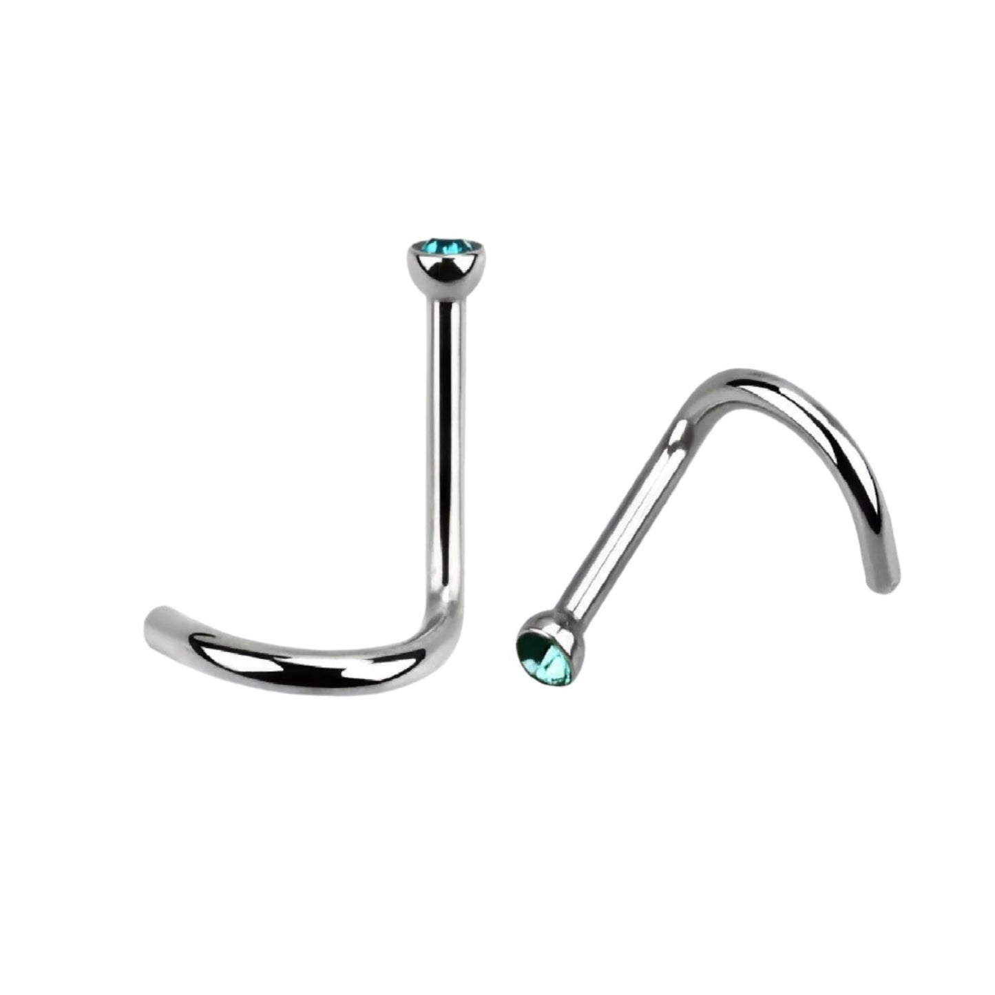 Nose screw stud with 2mm crystal stone ( surgical steel )