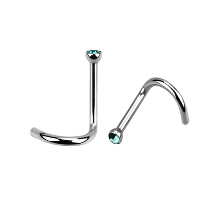 Nose screw stud with 2mm crystal stone ( surgical steel )