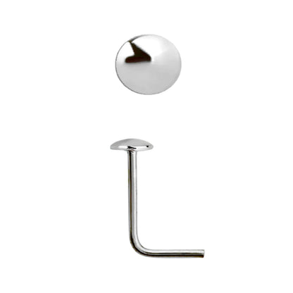 L-shaped nose stud with 2mm flat round top ( sterling silver )