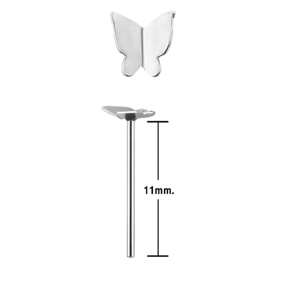 Bend IT nose stud with butterfly shaped top ( sterling silver )