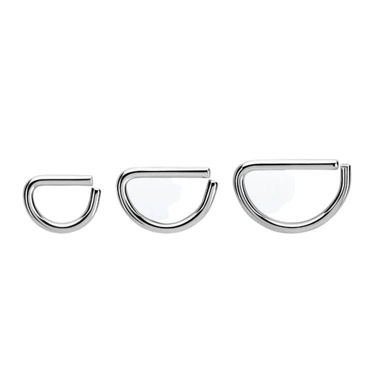 Continuous D shaped Ring Seamless Ring ( surgical steel  )