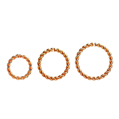 Continuous Ring Seamless Ring Twisted Wire ( surgical steel / rose )