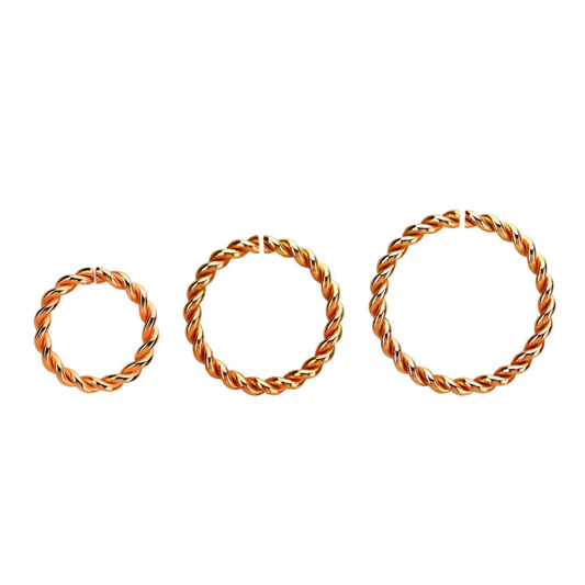 Continuous Ring Seamless Ring Twisted Wire ( surgical steel / rose )