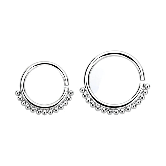Continuous Ring Seamless Ring with beads ( surgical steel  )
