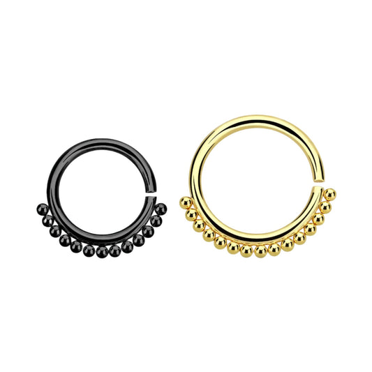 Continuous Ring Seamless Ring with beads ( surgical steel / gold / rose gold )