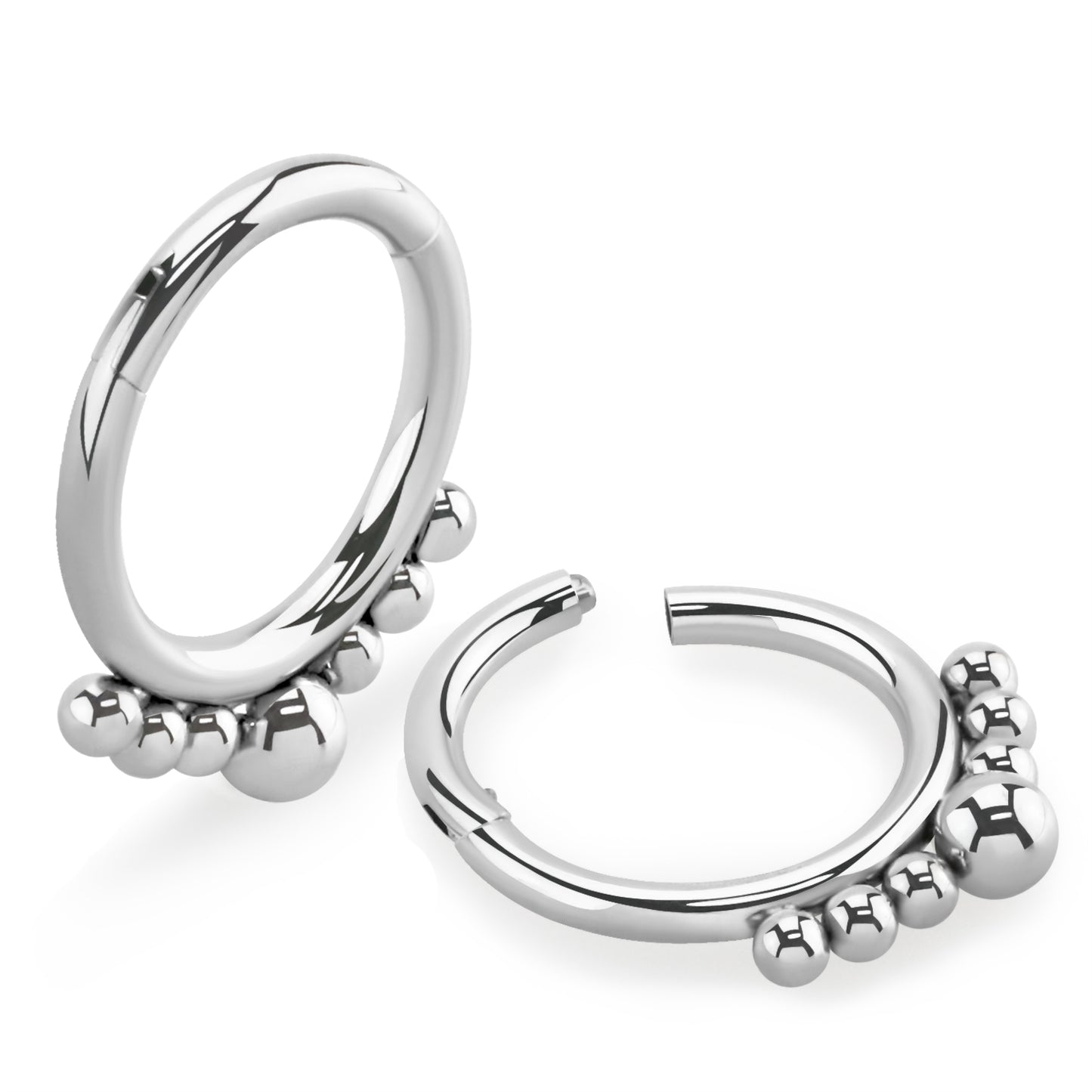 Piercing clicker hinged segment multi beads ( surgical steel  )