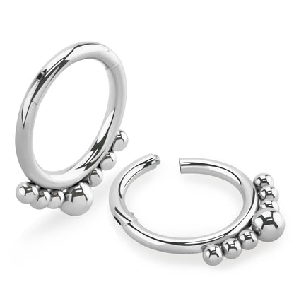 Piercing clicker hinged segment multi beads ( surgical steel  )