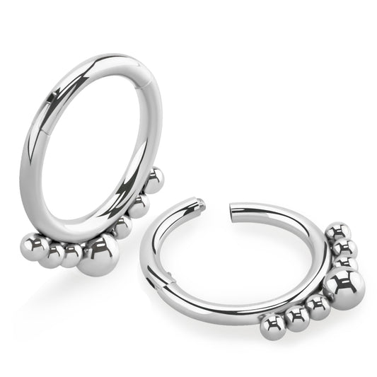 Piercing clicker hinged segment multi beads ( surgical steel  )