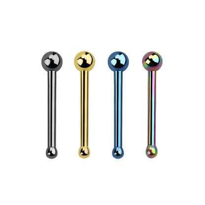 Straight nose stud with 2mm ball top ( surgical steel  )