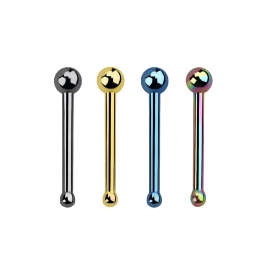 Straight nose stud with 2mm ball top ( surgical steel  )