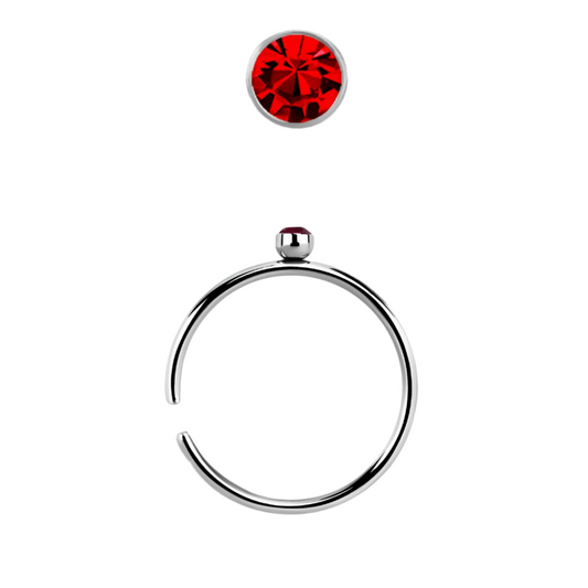 Continuous Ring with crystal ( surgical steel  )