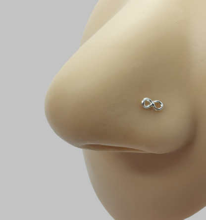 Bend IT nose stud with infinite top ( sterling silver )